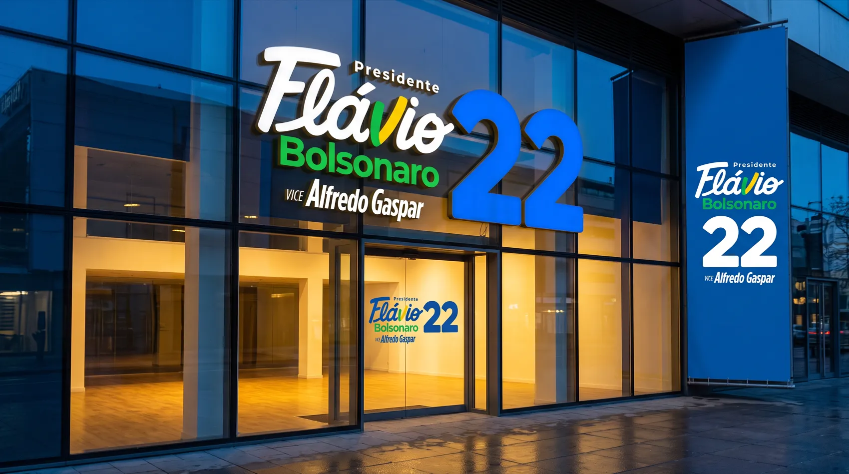 Comitê de campanha: fachada e letreiro