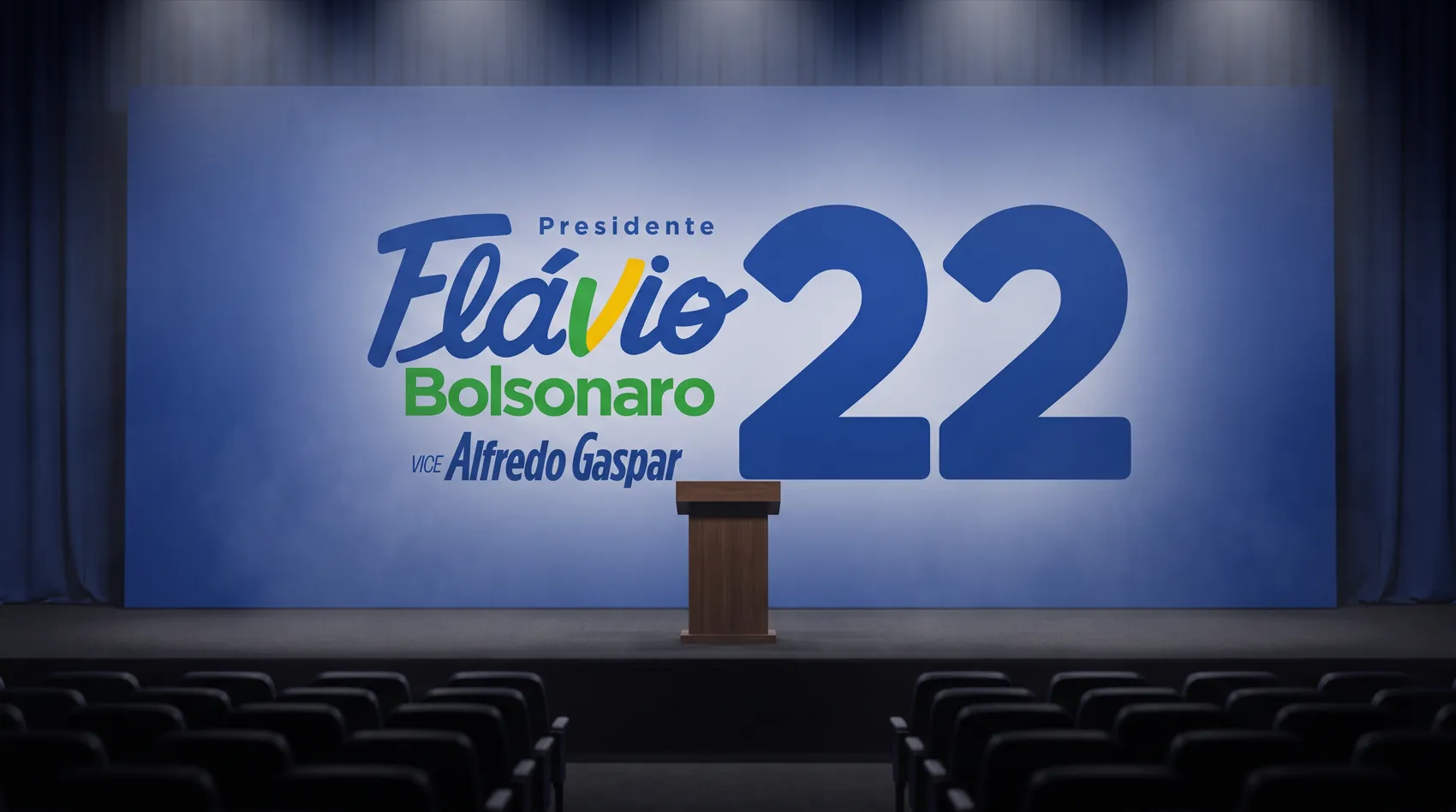 Palco de evento: backdrop e púlpito